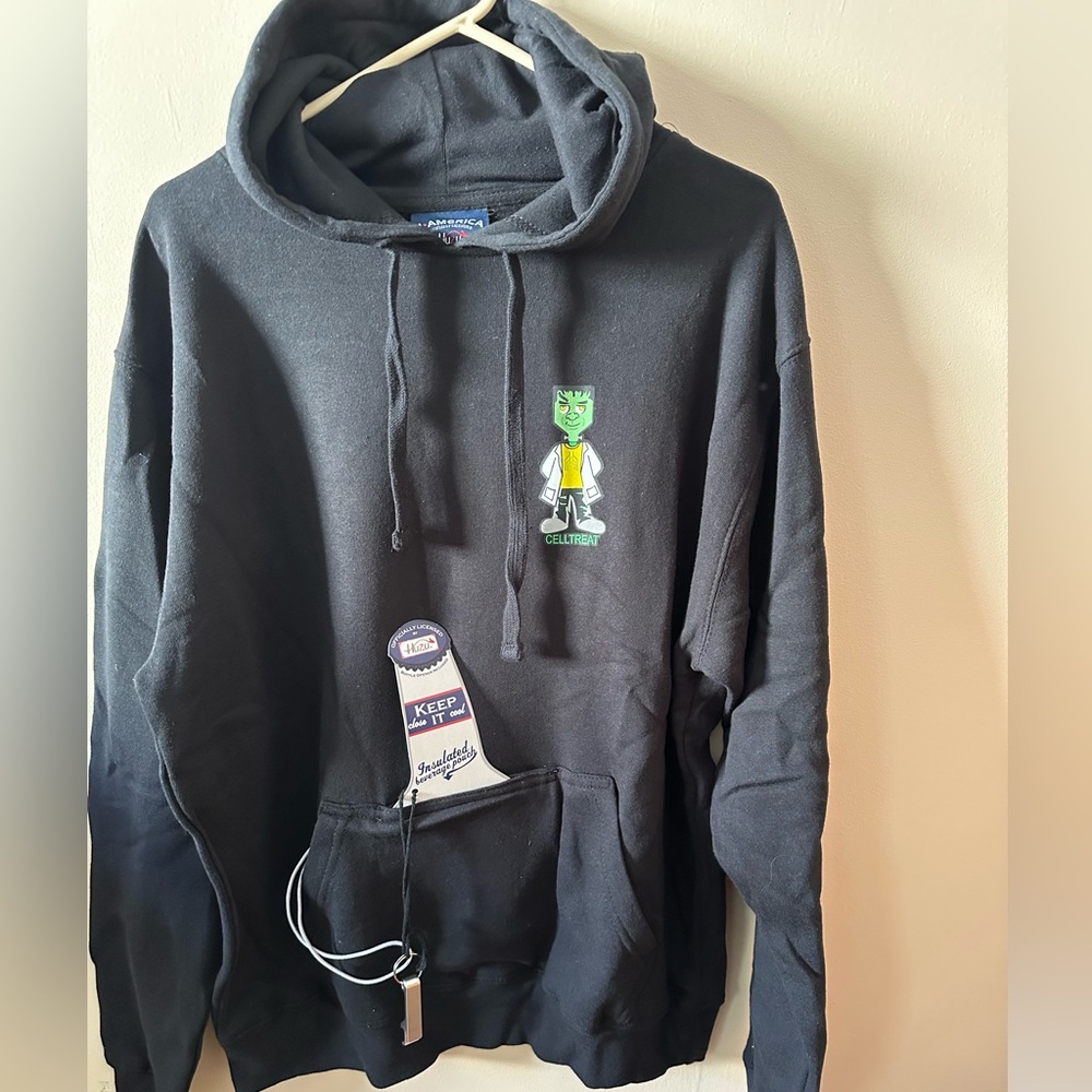 J. America Black Hoodie with Green Graphic
